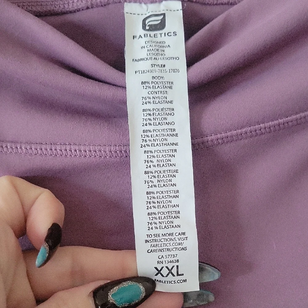 Fabletics Lavender and Orange Leggings - Picture 5 of 6